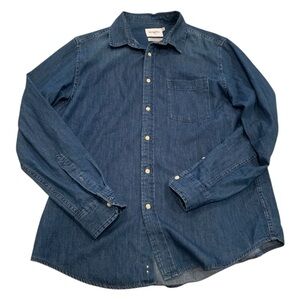 Goodfellow & Co Dark Blue Denim Button-Down Shirt